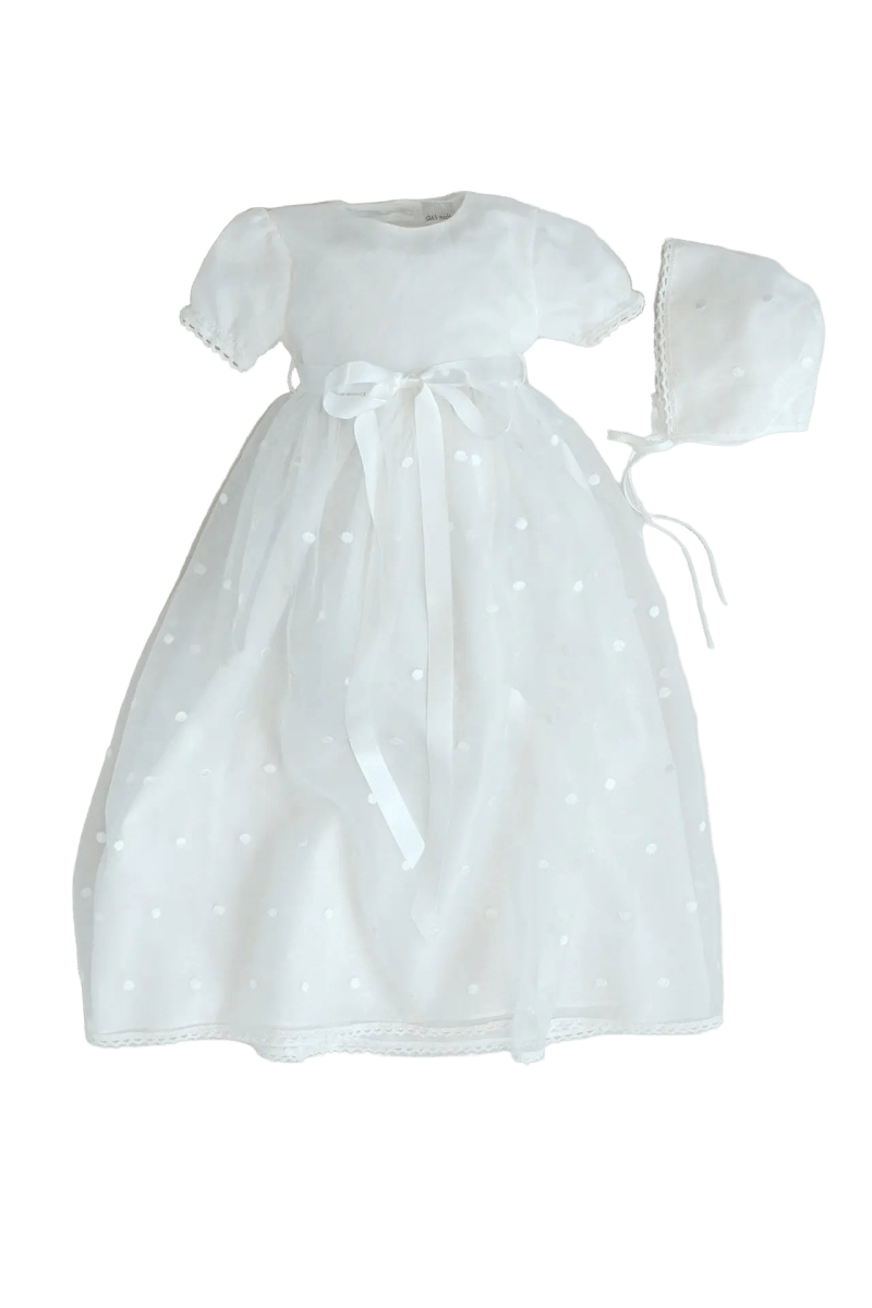 sachin and babi light blue dress White Christening Gown – Elegant Baptism Outfit for Babies main image 1